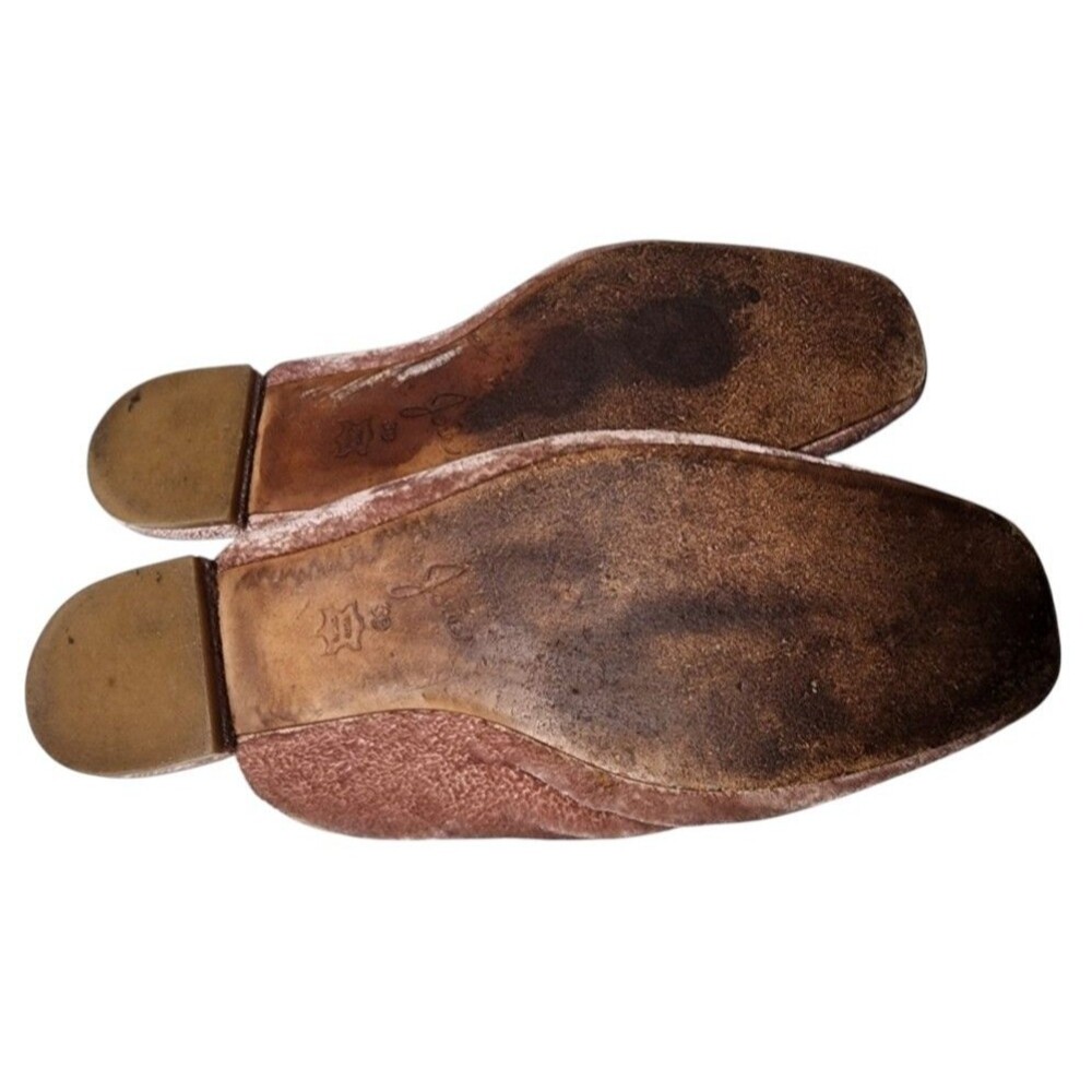 Joie Jadine Velvet Mules Blush Color Size EU 39 Embellished 'Love' and Bee Pins - Picture 7 of 9